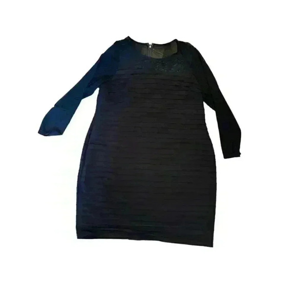 ADRIANNA PAPELL Black Illusion Bodycon Dress - size 20W - Picture 3 of 4